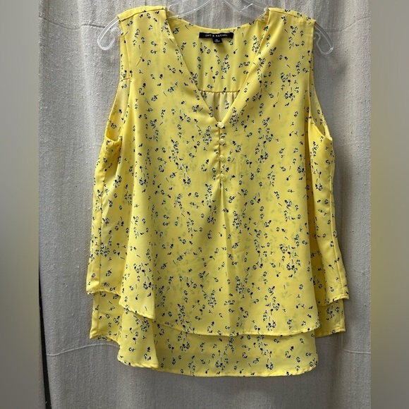 Zac & Rachel Womens Layered/ Crepe VNeck / Sleeveless Top/ Size M - Picture 1 of 7